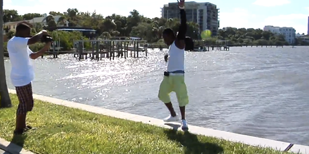 Video: Wind blows rapper into water during failed photo shoot