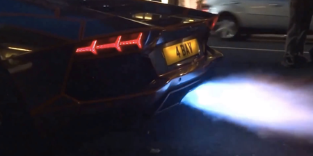 Video: Lamborghini Aventador erupts into flames on busy London street