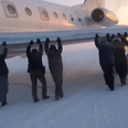 Video/Pic: Watch as Russian passengers actually push a plane down a runway in -52C