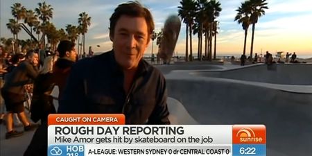 Video: TV reporter smacked on the head by rogue skateboard during broadcasting