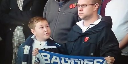 Video: Young lad gets over excited during minute’s silence, his dad’s response is great