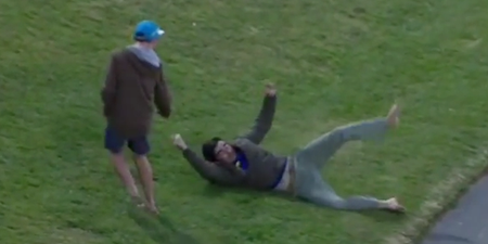 Video: Shoeless cricket fan makes unbelievable catch & wins over €3000