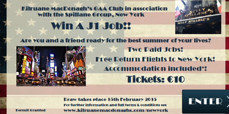 This GAA club in Tipperary is offering a J1 job and accommodation as the prize for a draw