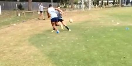 Video: Aussie sevens player bamboozles team-mate with a cracking piece of skill in one-on-one training drill