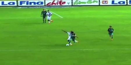 Video: Player gets red card following terrible tackle and follows it up with a punch