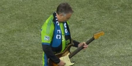 Video: Pearl Jam guitarist nails the Star Spangled Banner before an MLS game