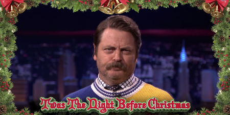 Video: Nick Offerman reads his own special version of ‘Twas The Night Before Christmas and it’s brilliant