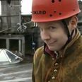 Video: Neil Delamere abseils down Dublin Castle in pantaloons and tights
