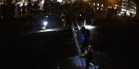 Video: Onlookers applaud as the Dublin Fire brigade rescue a man from the Grand Canal on Baggot Street