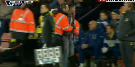 Vine: Arsene Wenger was confronted by an angry Arsenal fan during his sides defeat to Southampton