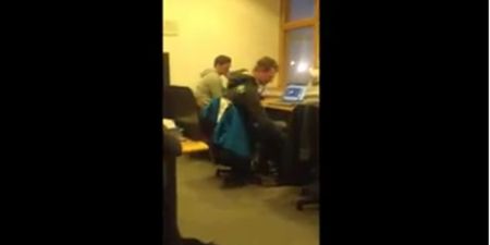 Video: DCU students perform a class library prank on their mate by using this cheesy 90’s song