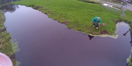 Video: Drone camera runs out of batteries and this guy frantically tries to save it