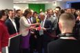 Vine: Eager beaver Joan Burton being scissors happy at a jobs announcement today