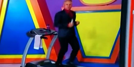 Video: US TV host gets what’s coming to him after trying to look cool on a treadmill