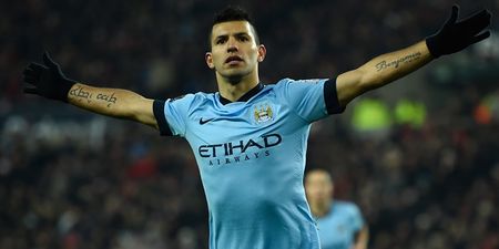 PIC: Manchester City striker Sergio Aguero with a lovely gesture to a fan that lost his father