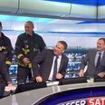 Video: Fireman Jeff saves the day after Soccer Saturday studio is evacuated