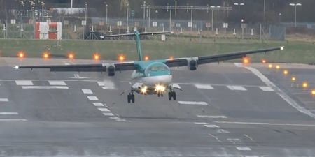 Video: More nail-biting footage of Aer Lingus pilots trying to land in extremely high winds