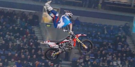 Video: This footage from the Arenacross motocross racing event in Belfast is class