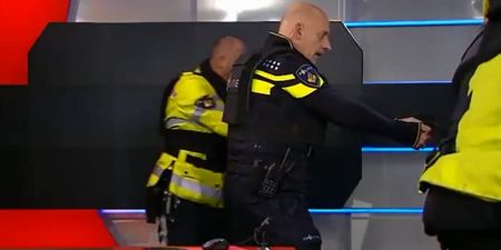 Video: The dramatic moment an armed gunman was arrested after storming a Dutch TV station