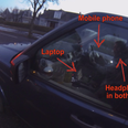 Video: Worst driver EVER caught using mobile phone & laptop while wearing headphones