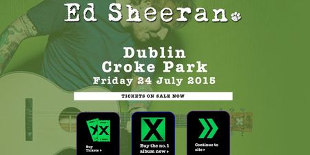 Tickets for the Ed Sheeran Croke Park gig are on sale right now