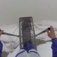Video: Daredevil captures the moment he base jumps off a mountain into a foggy abyss