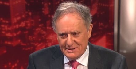 Video: Vincent Browne’s brilliant reaction to legal threat from man he barged past at Killiney mansion