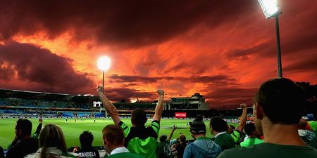 Pics: The Irish cricket team are playing under the most beautiful skyline in Tasmania this morning