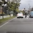 Video: Biker fails badly at getting even with idiotic motorist
