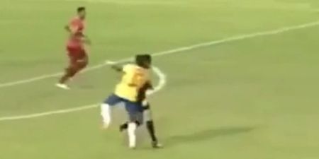 Vine: Here’s a Brazilian footballer performing a wrestling move on a referee