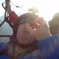 Video: Irishman drinks a shot of Jägermeister while paragliding down a mountain