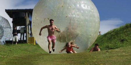 Video: Recreating the Indiana Jones boulder-chase scene using a Zorb looks as awesome as it sounds