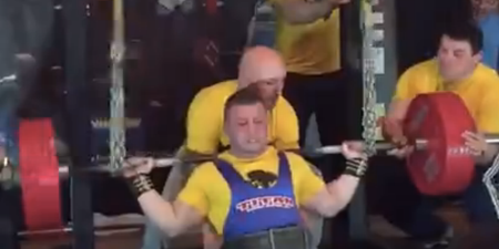 Video: Irish powerlifter rips muscle clean off the bone in horrific looking injury