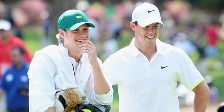 Video: Niall Horan falling over live on TV during his round with Rory McIlroy at Augusta