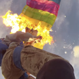 Video: Watch as skydivers intentionally set parachutes on fire for sh*ts and giggles