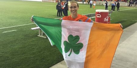 Pic: Stephanie Roche might be the happiest woman in the USA as she meets Irish fans on her debut