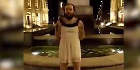 Video: Limerick guy wears a dress and sings Whitney Houston in a fountain after losing a FIFA bet