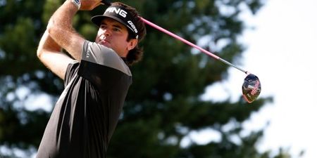 Video: Bubba Watson hits perfect shot and dings a pole playing night golf in China