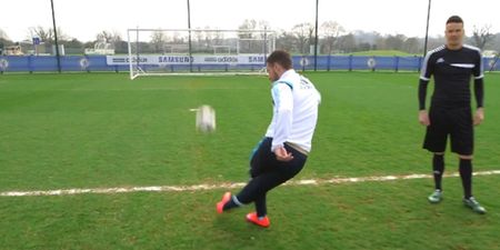 Video: Chelsea star Eden Hazard nails the crossbar challenge with this slick rabona effort