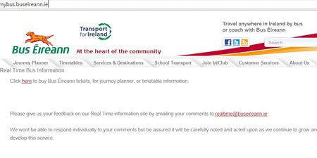 Pic: There’s something very, very strange going on with the Bus Éireann website today