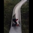 Video: Ireland’s youngest ever stuntman flies down the nations slippiest slide