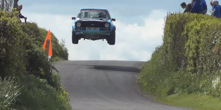 Video: Irish rally driver takes on a MASSIVE jump in his vintage Ford Escort