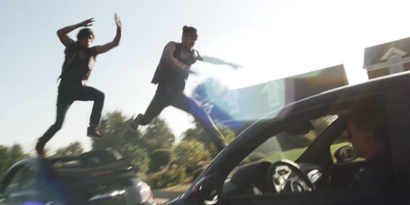 Video: Watch some ballsy Parkour pros jump in, on and over moving cars