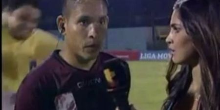 Video: Footballer brutally attacked by a fan during a post-match interview on live TV