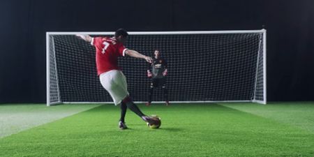 Video: Manchester United’s Angel Di Maria scores a slick rabona penalty on De Gea in this ad