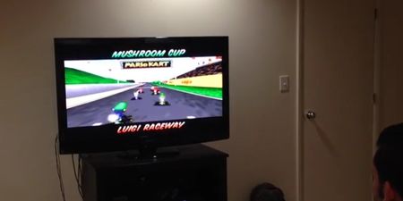 Video: Man plays Mario Kart while live band perform the soundtrack in the background