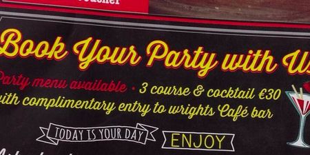 Pic: This Irish restaurant sign features a hilariously suggestive typo