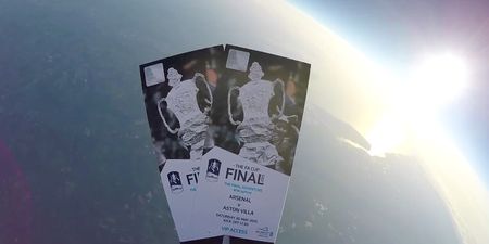 Video: FA releases two Cup Final tickets into space, Arsenal fan’s granny finds them back on earth