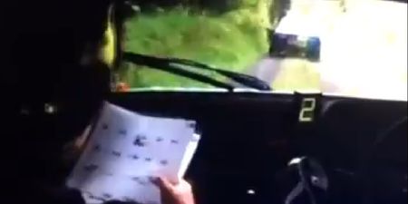 Video: Irish rally co-driver lets out hilarious high-pitched scream while rounding a narrow corner