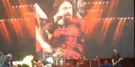 Video: Dave Grohl falls off stage, breaks his leg, continues to perform while being treated by medics
